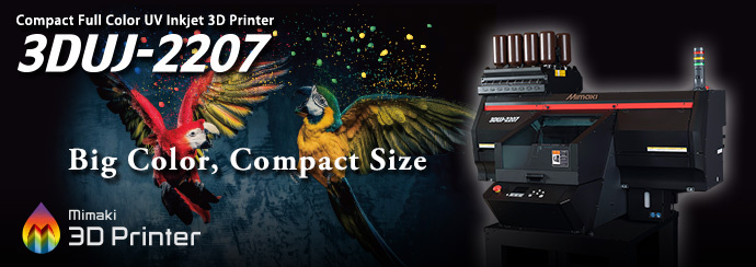 3DUJ-2207: Compact Full Color UV inkjet 3D printer Product Information page