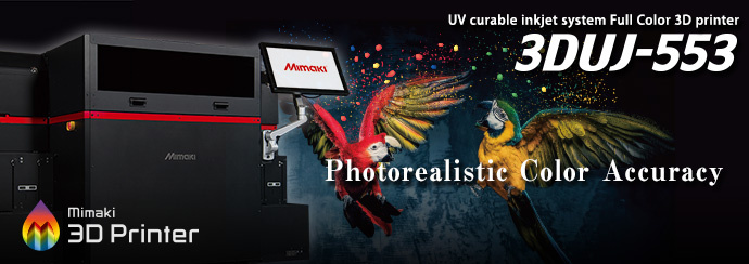 3DUJ-553: UV curable inkjet system Full Color 3D printer Product Information page