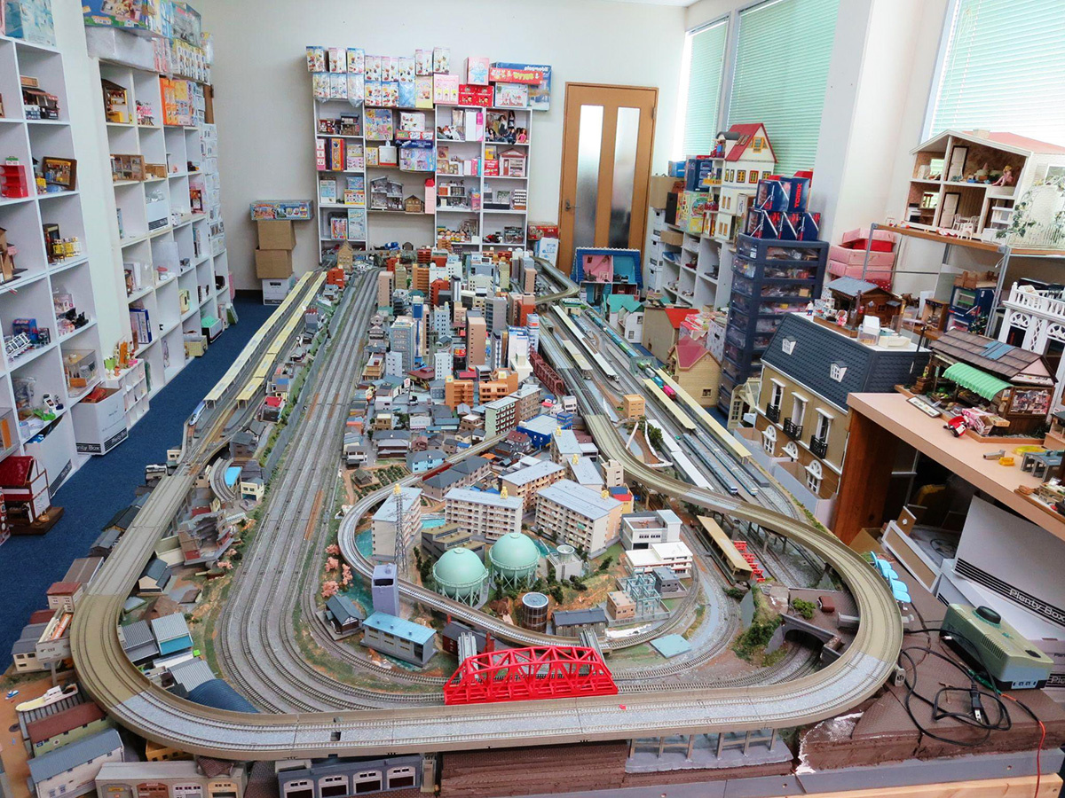 President Mino's miniature collection. The collection is displayed in the building adjacent to the office.