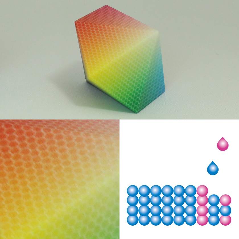 The placement of ink droplets is precisely controlled.