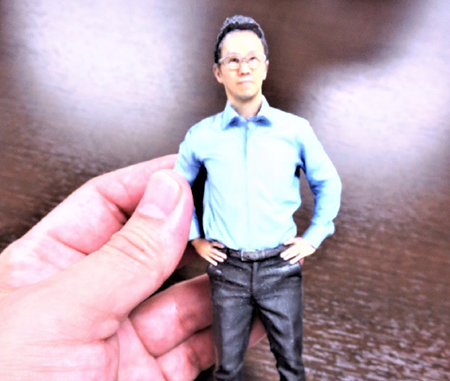 Sample of the 3D figure of CEO Watanabe, who admits it resembles him.